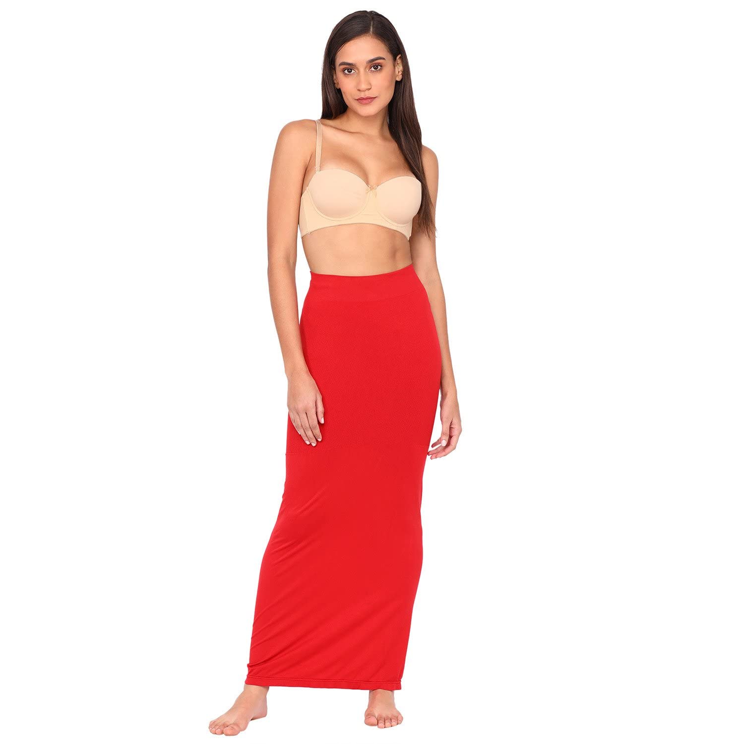 Zivame Seamless All Day Flared Saree Shapewear - Red 2
