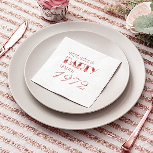 Crisky NPK038-1970GONNAPARTY-ROSEGOLD-50 50Th Birthday Cocktail Napkins Rose Gold thumb #5