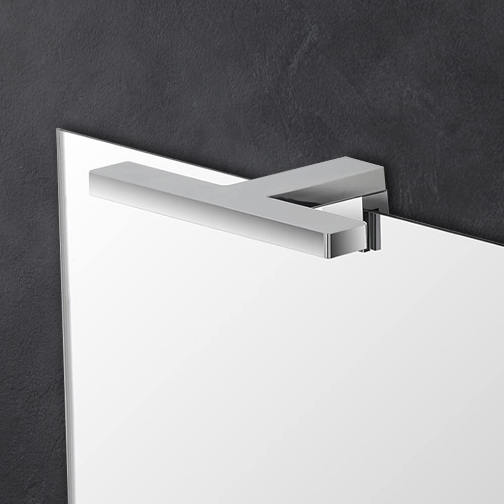 Inbagno Specchio con Lampada LED 50x70 Reversibile, Completa di Luce LED a Risparmio energetico, Luce Naturale (Stile 6)