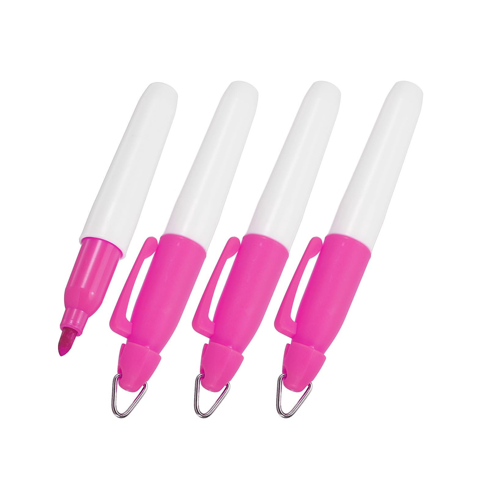 YOKIVE 4 Pcs Mini Permanent Markers, Office Golf Balls Markers Pens with Keychains Clips for Meeting Home Desktop Accessories (Pink)