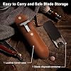 Dual-Blade Safety Razor with Pivoting Head, Reusable Metal Razors for Men, with 20 Double Edge Blades and Stand, Smooth Close Clean Shave, Silver