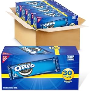 OREO Chocolate Sandwich Cookies, 120 Snack Packs (6 Cookies Per Pack, 4 Boxes)