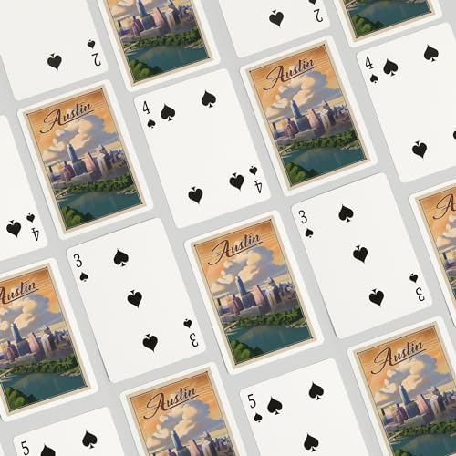 Baraja de 52 cartas tamaño póker Austin Texas miniatura 4