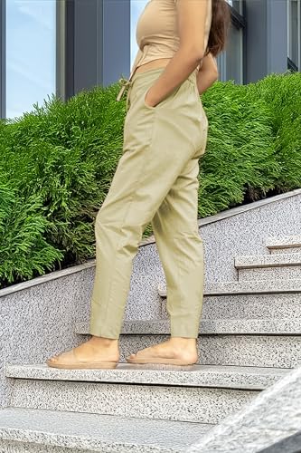 Image of Women's Cotton Regular Fit Trousers - Comfortable and Stylish Casual Office Wear Kurti Pants for Daily Use, Soft and Breathable Fabric