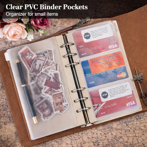 Image of Giftana Vintage Paris Leather Notebook, Journal Refillable Retro Travel Diary with 180 Pages, 6 Ring Binder, Zipper Pocket & Card Slots, European Style Sketchbook Planner for Men & Women