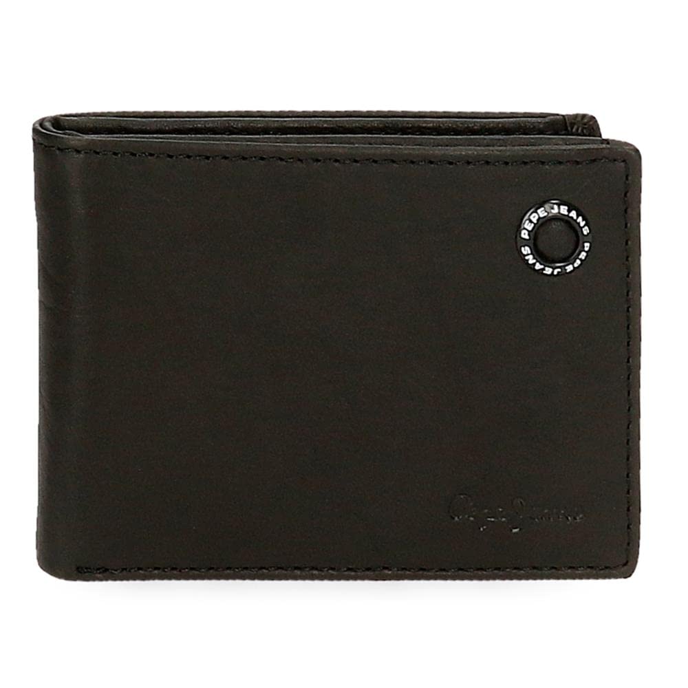 Pepe Jeans Badge Horizontal Wallet with Purse, Unique, Black/White, única, Horizontal Wallet with Purse