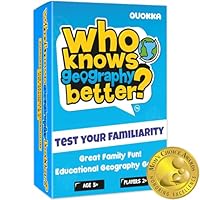 QUOKKA Who Knows Better? - Geography - Family Card Trivia Game - Fun Learning & Educational Questions for Families - Suitable for Boys & Girls