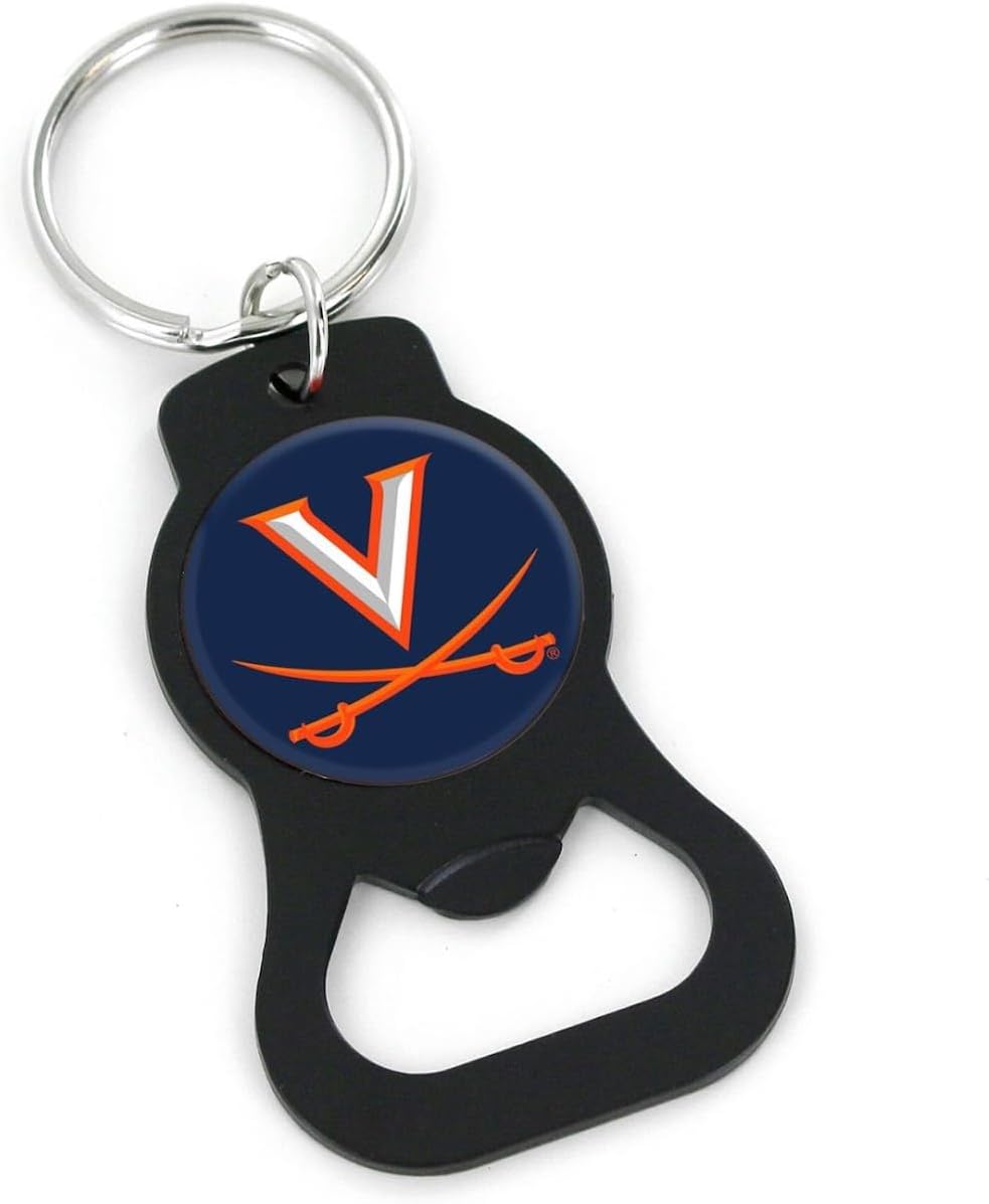 Aminco NCAA Virginia Cavaliers Black Bottle Opener Keychain