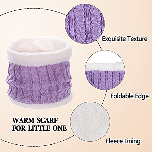 Kids Winter Beanie Hat Scarf Gloves Set with Fleece Lining for 1-5 Years Old Girls Boys3