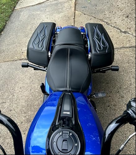 Cubiertas premium para tapas de alforjas Harley 2024 azul miniatura 2