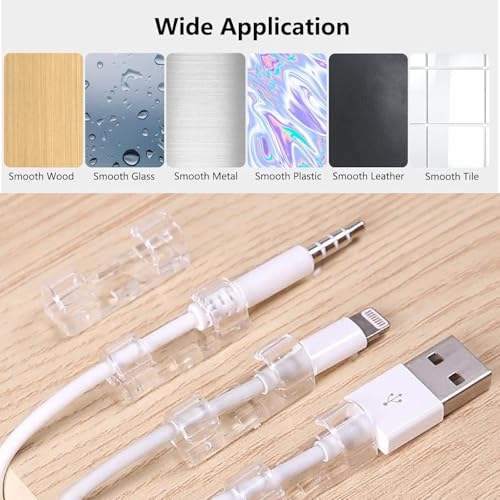 Transparent Cable Management Clips Desktop Wire Organizer Cord Hook (Pack of 20) 5 51VWGGpOV4L