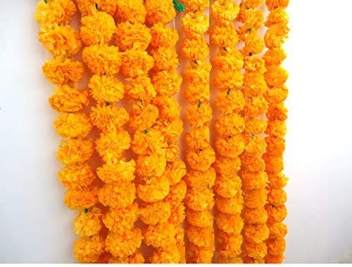 Estationeryhouse Guirnalda de Flores Artificiales de Color Naranja Claro Paquete de 5 Unidades Aprox. 1,5 m decoración de Boda Mehndi Fiesta Guirnalda de Flores Artificiales Cover