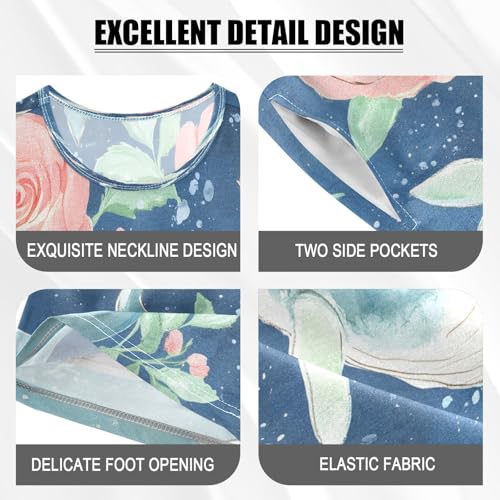 senya Short Sleeve Pajamas Sets Summer Cotton Sleepwear Whale Rose4