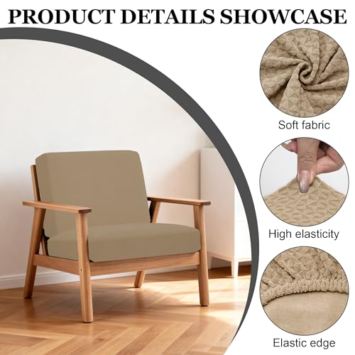 Image of BIETYONE 4Pcs Patio Stretch Cushion Covers,Outdoor Sofa Replacement Cover Slipcovers for Patio Furniture Cushion Covers, Washable Reusable Furniture Protector