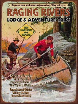 Canoe Trip Metal Sign, hunting fishing and outdoor