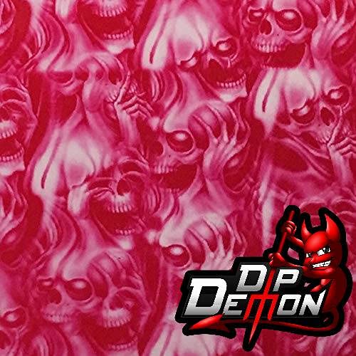 Hydrographic Film Pink See No Hear No Evil Skulls Hydrographic Water Transfer Film Hydro Dipping Dip Demon
