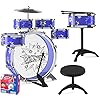 EMAAS Kids Jazz Drum Set for Kids – 5 Drums, 2 Drumsticks, Kick Pedal, Cymbal Chair, Stool – Ideal Gift Toy for Kids…