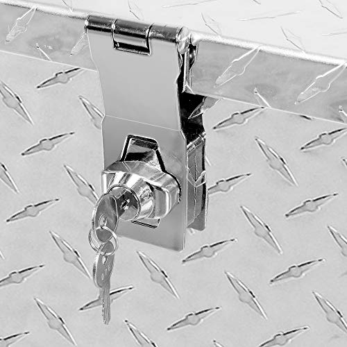 Arksen 30 Inch Heavy Duty Aluminum Diamond Plate Tool Box Chest Box Pick Up Truck Bed Rv Trailer Toolbox Storage Organizer With Side Handle And Lock Keys – Silver #TOP3