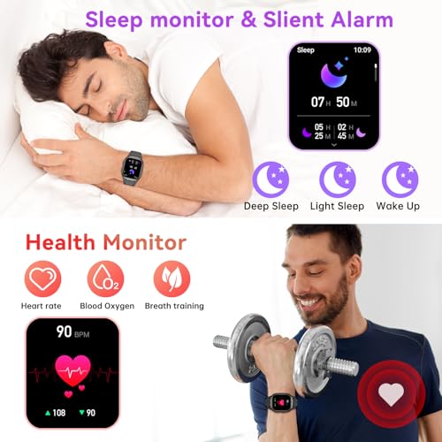 Smart Watch for Men Fitness Tracker: Military Waterproof Make Answer Call Digital Mens Watches Running Step Pedometer Smartwatch Android Phone iPhone Samsung Compatible Sleep SpO2 Heart Rate Monitor - Image 3