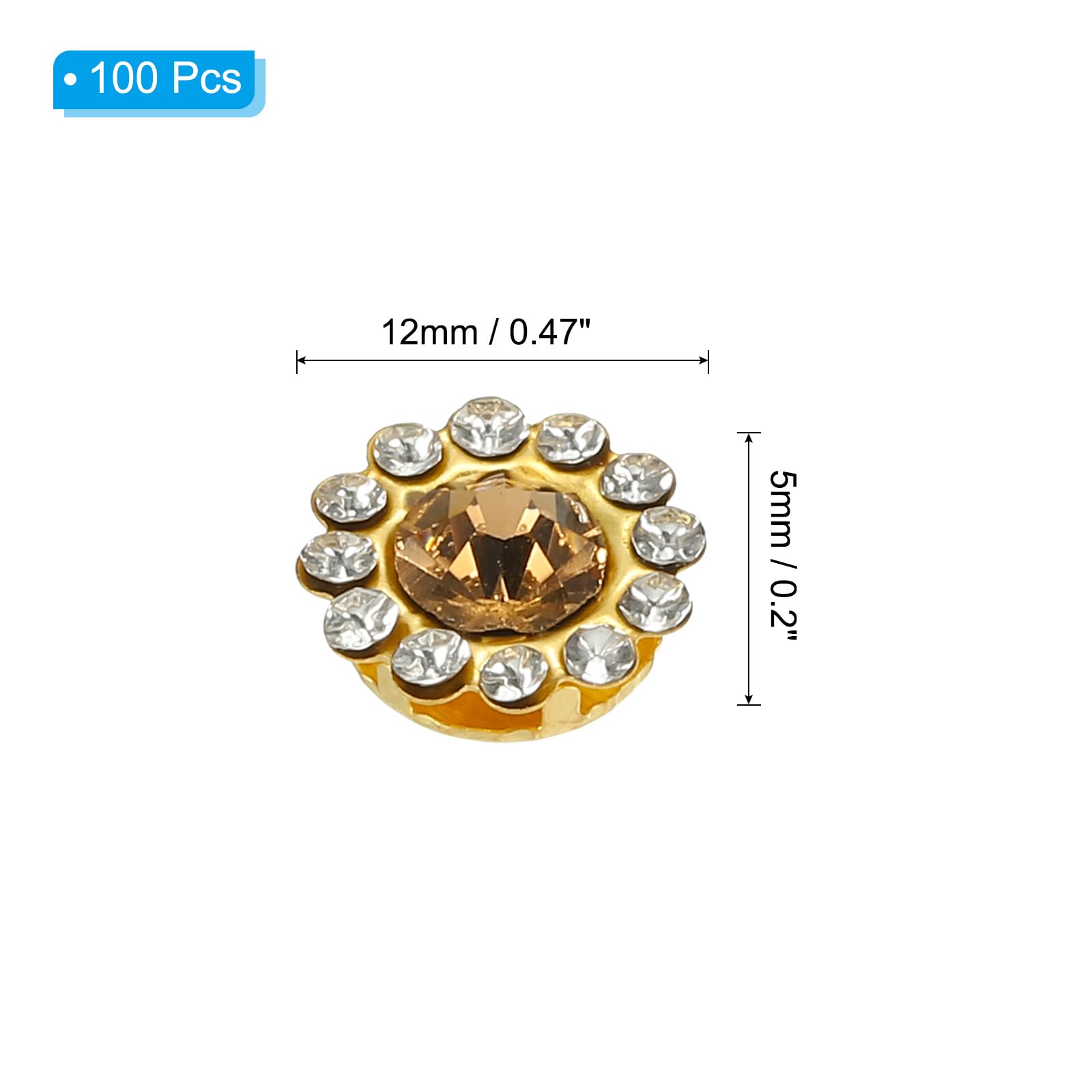 PATIKIL 12 mm Flower Claw Sew on Pearls Rhinestones - Image 2