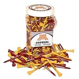 Team Golf NCAA Minnesota Golden Gophers Jar Of 175 Golf Tees 2-3/4' Golf Tees, 175 Pack, Regulation Size, Multi Team Colors
