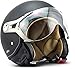 SOXON® SP-325 Mono „Night“ · Jet-Helm · Motorrad-Helm Roller-Helm Scooter-Helm Moped Mofa-Helm Chopper Retro Vespa Vintage Pilot Biker Helmet · ECE 22.05 Visier Schnellverschluss Tasche M (57-58cm)