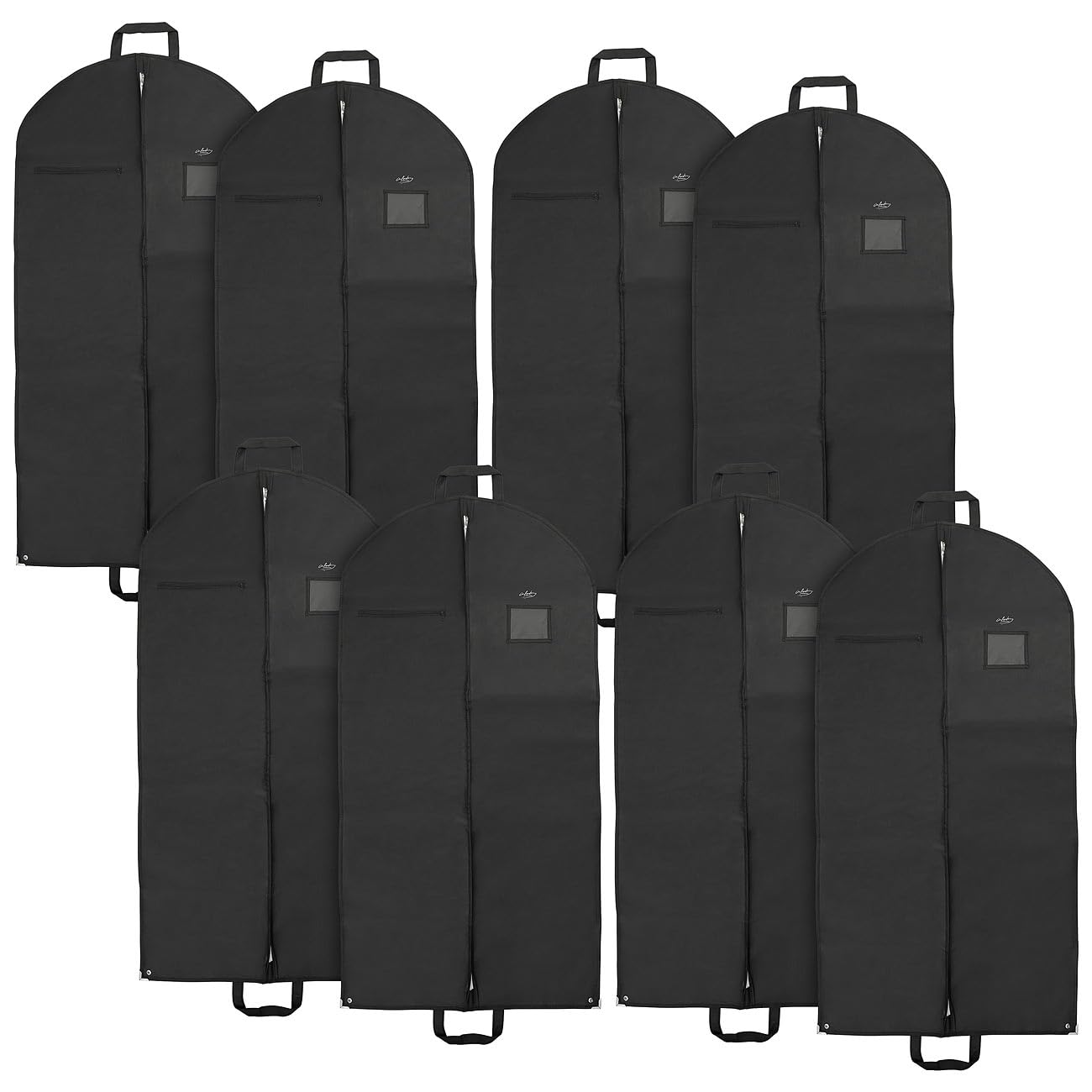 infactory Anzugtasche: 8er-Set Faltbare Kleidersäcke, atmungsaktiv, Innentasche, 120 x 60 cm (Anzughülle, Kleiderschutzhülle)