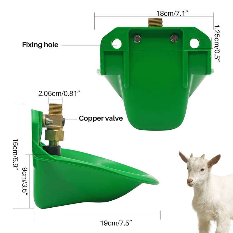 Abreuvoir Automatique Pour Moutons et Chèvres - 8L - Adapté à la Tête de Mouton - Tactile Switch - Vert - 21cm*18.5cm*15cm