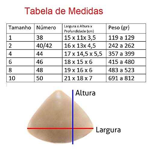 Protese Mamária Externa Triangular Silimama Tamanho 4 para Sutia 44