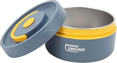 Miniatura 7 de ZJchao Contenedores térmicos para el almuerzo, olla cuadrada aislada para comer al aire libre, lonchera térmica, capacidad de 20 onzas (estilo