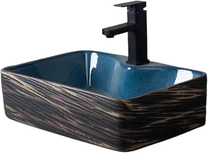 Rectangular Vanity Sink - Modern Countertop Basin for Bathroom & Balcony - Stylish Washbasin with Design - Space-Saving Home Essential
