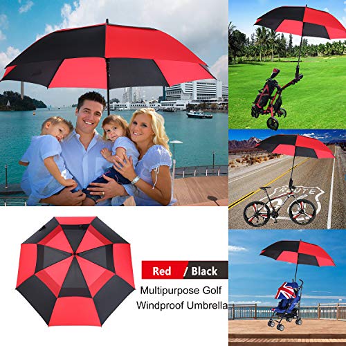 Image of MRTLLOA Automatic Open Golf Umbrella, 62 /68 Inch Extra-Large Oversized Double Canopy Vented Windproof Waterproof Stick Rain Golf Umbrellas for Men and Women
