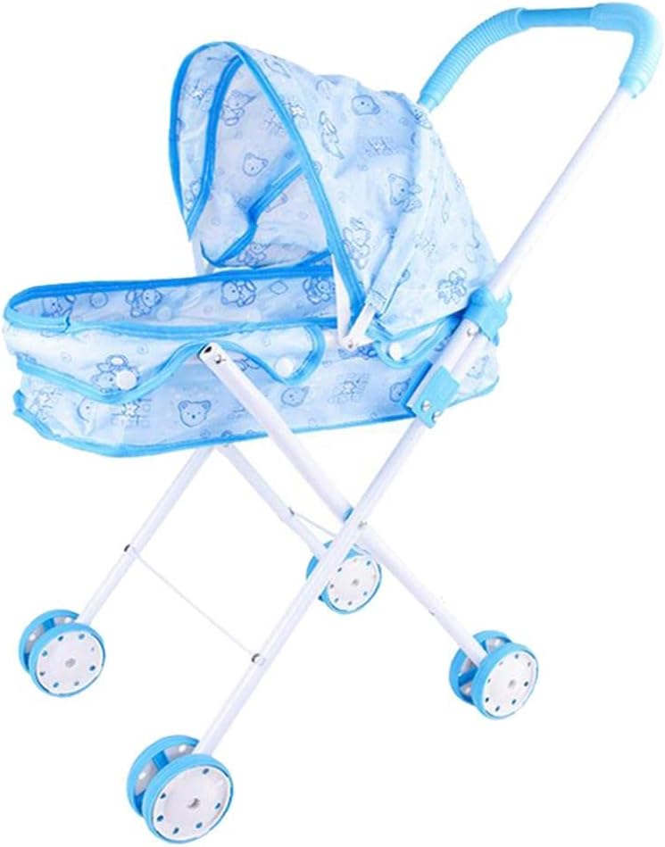 blue doll stroller