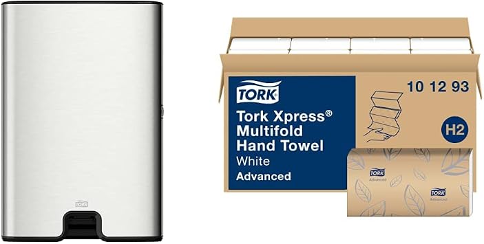 Tork Xpress Multifold Paper Towel Dispenser Stainless Steel and Tork Xpress Soft Multifold Hand Towels 16 Packs