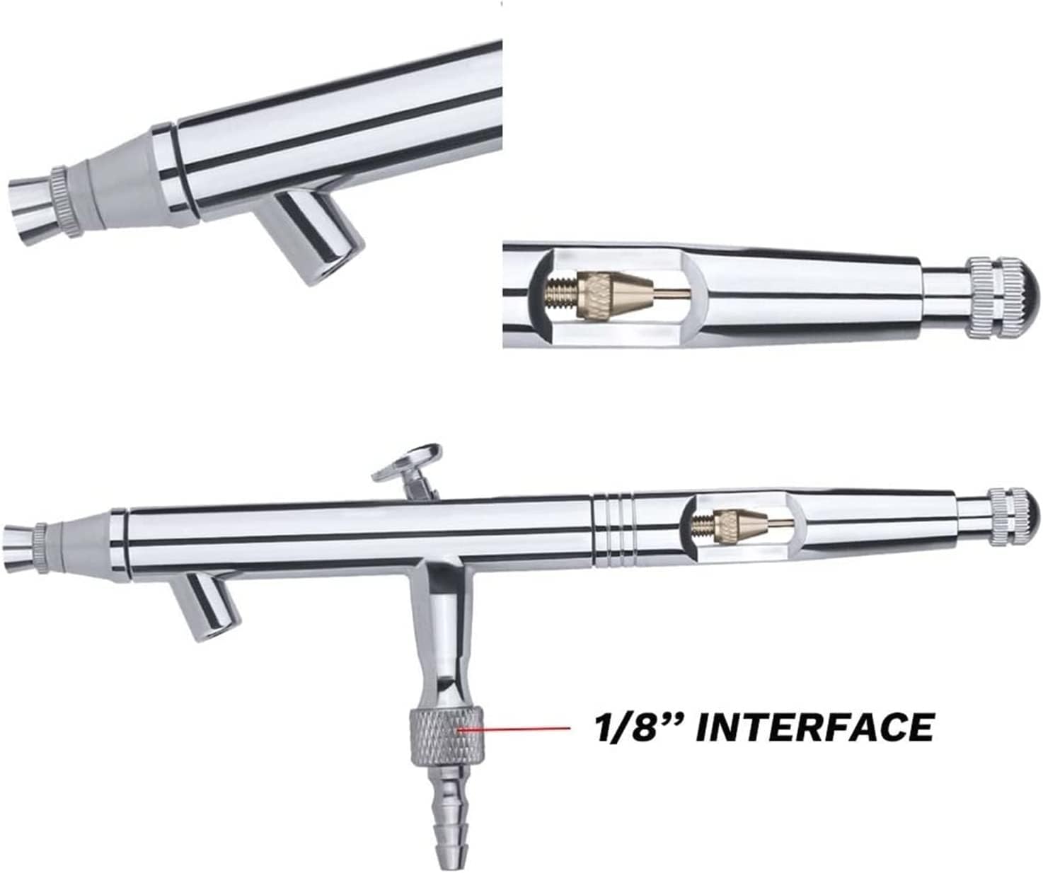 Airbrush Kit Multi-Purpose Airbrushing Kit 0.5mm 22cc Siphon Feed Dual-Action Airbrush Kit for Model Painting Nail for Nail Art, Makeup, Painting, and Cake Decorati