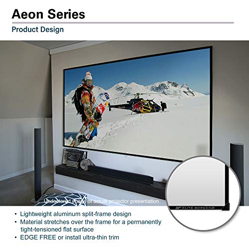 Image of Elite Screens Aeon 138 inch Fixed Frame Projector Screen 16:9 - Edge-Free Design, Wall Mounted, 8K /4K UHD, Compatible with Standard, Short & UST Projectors for Home Theater, AR138WH2