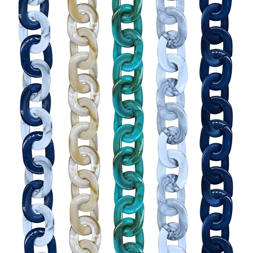 Image of SATRA TRADERS Acrylic Chains | Size : H-40mm W-55mm | Qty :1mtr | AC23 | Blue