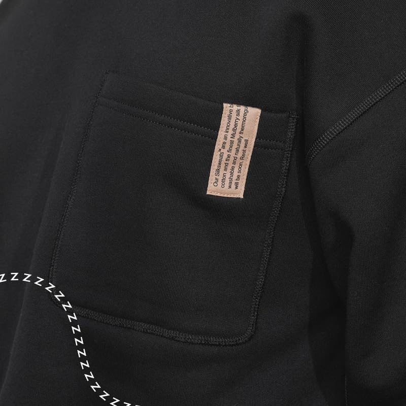 Lunya Men’s Silksweats Reversible Sherpa and Cotton Sweatshirt - Warm Sweater for Men - Immersed Black - Size S-XXL - Image 5