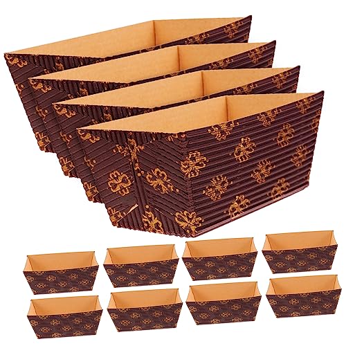 AUTSUPPL 25 Bandejas De Pastel Corrugado Para Hornear Tazas Para Hornear Magdalenas Pan Pan Para Hornear Pan Pan Pan Kraft Horneable Molde Para Pastel De Calabaza Muffins Cajas