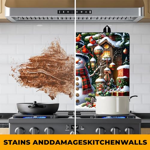 Image of Christmas Stove Top Cover Snowman Stove Top Cover for Home Decoration Kitchen Pad Non-Stick Washable Cooktop Covers Countertop Protector Keep Stove Clean 28 inchx20 inch (Snowman-3)
