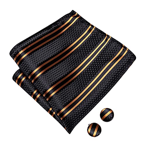 Image of Hi-Tie Bow Ties for Men Pre-Tied Pocket Square with Cufflinks Mens Bowtie Sets for Wedding Formal Party