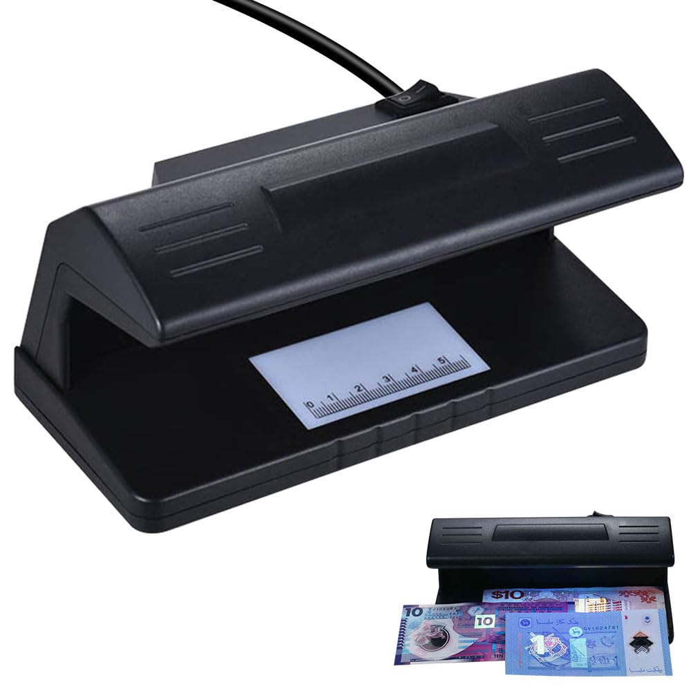 LUFEIS Note Checker, Counterfeit Money Detector with UK Plug, UV Light Money Checker for Shops Hotels Restaurants, Easily Spots Fakes on All Currencies, Credit Cards, IDs, Certificates and More