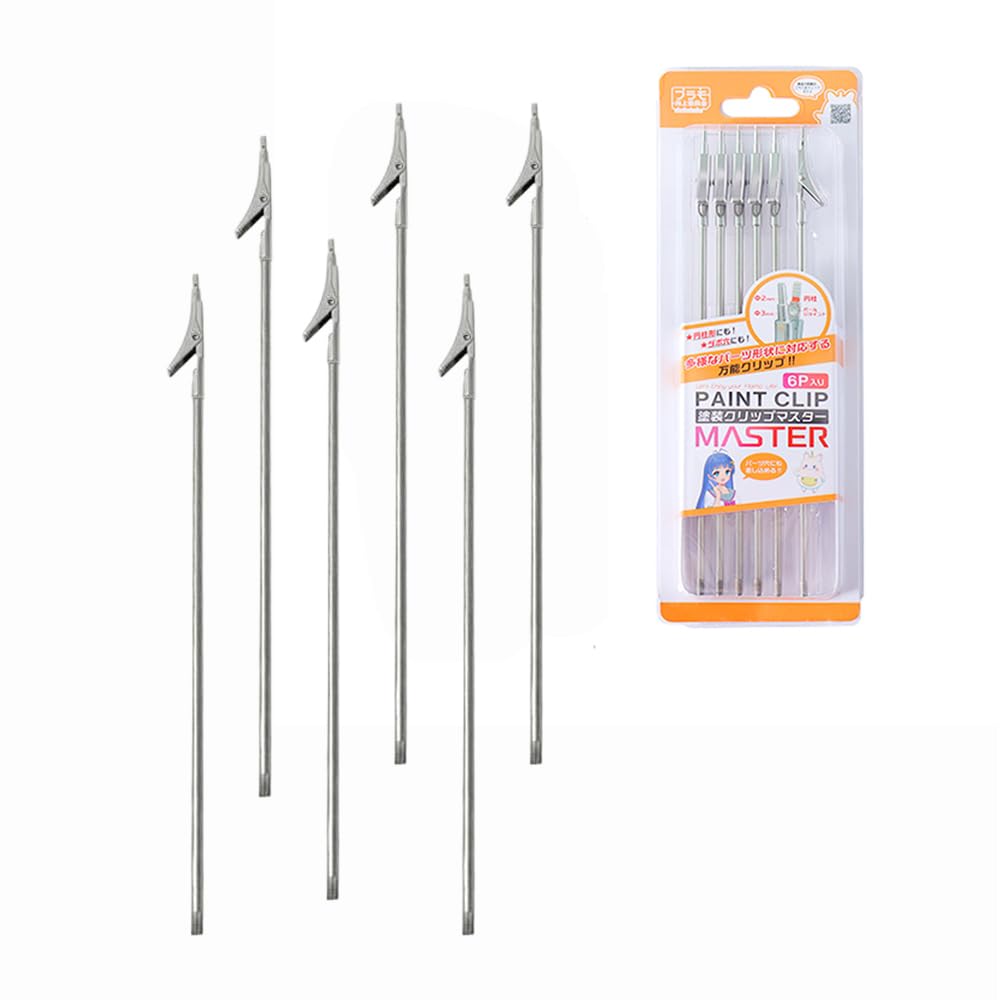 Juego de 6 pinzas de cocodrilo magnéticas para pintar, de metal, para modelar, con aerógrafo, para ensamblar piezas de modelos de hobby, de acero inoxidable, semipermanentes, para soporte de hobby PMKJ034 6