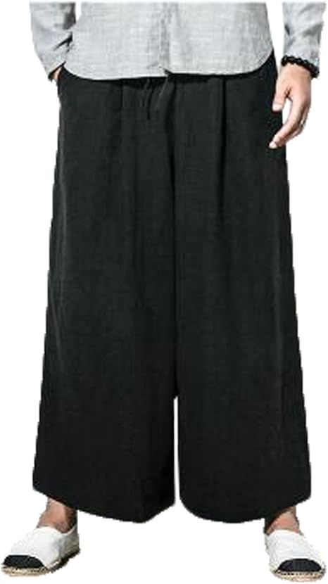 Gudeke 夏 中国風 メンズ サルエルパンツ ゆったり ワイドパンツ 大きいサイズ ズボン ロング 袴パンツ カジュアル ボトムス 無地 薄手 通気性 お兄系 ロングパンツ 通販