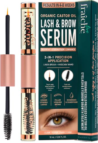 Organic Castor Oil Lash Serum for Eyelash Growth...