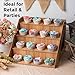 Tapeera 4-Tier Retail Wooden Display Riser - Farmers Market Craft Fair Display Rack - Candle Soap Display Stand for Craft Shows - Wood Countertop Pop Up Shop Display Rack for Tumblers Cupcakes Candy