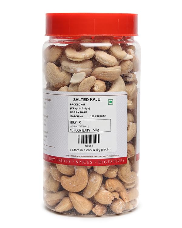 Roopak's PIK-N-PAY 100% Salted and Roasted Natural Premium Crunchy Cashew | Premium Kaju nuts | Nutritious & Delicious | Gluten Free & Plant based Protein| 500 Gram 1