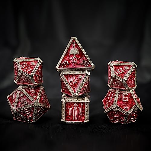 Image of DND Metal Dice Set D&D Polyhedral Dice Set with Gift Box Metal Box DND Dice Set Polyhedron Dice for Dungeons and Dragons MTG D&D RPG Table Games D4 D6 D8 D10 D12 D20 Role Playing Game
