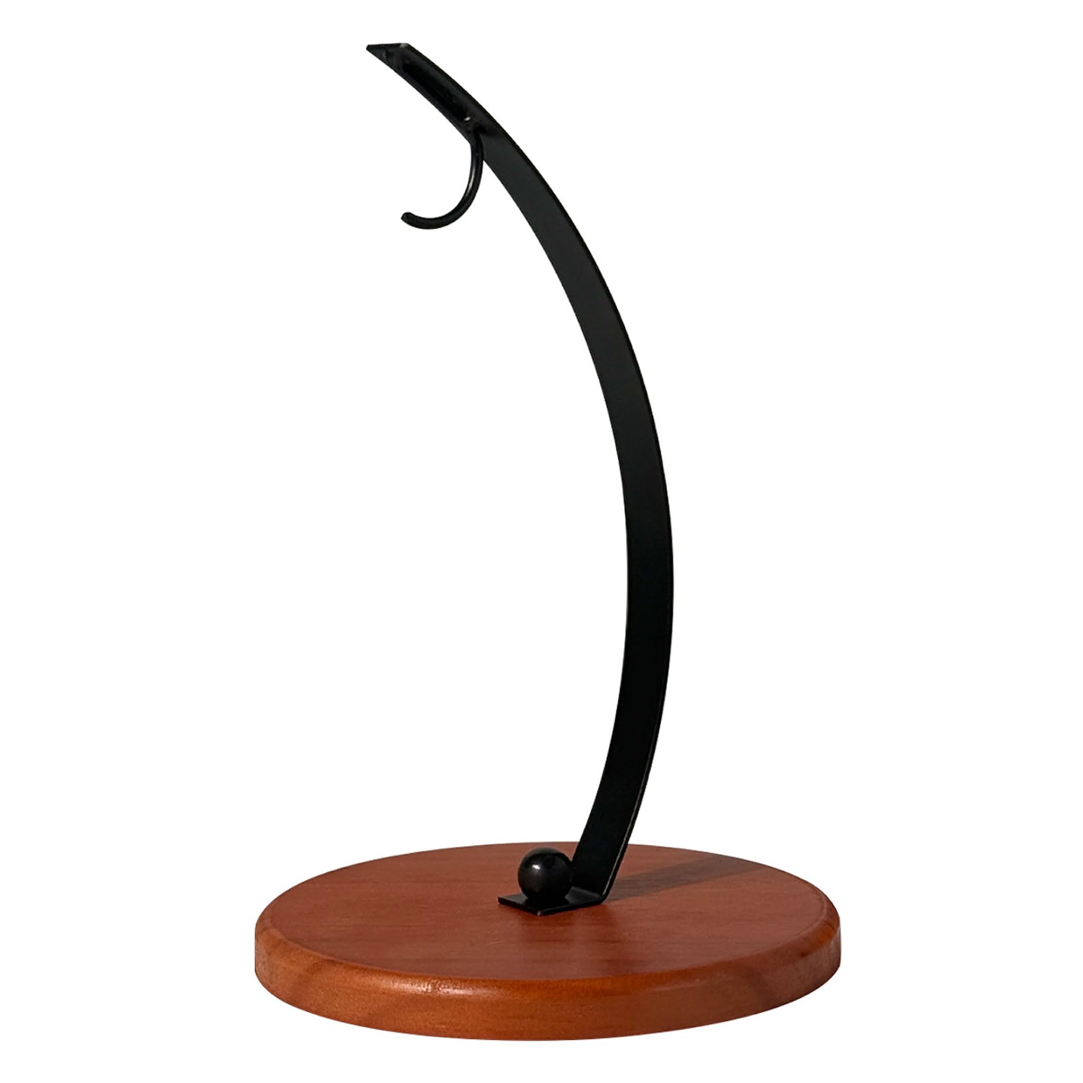 Sjfbebsy Banana Hook, Metal Banana Hanger with Sturdy Wooden Base, Space-Saving Holder for Fresh Fruit Storage, Brown - Stand