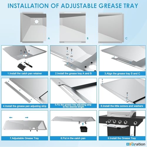 Image of Universal Grease Tray, Catch Pan and Disposable Drip Pan for 3 /4 /5 /6 Burner